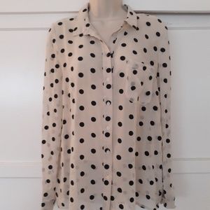 Pins & Needles Sheer Polka Dot Blouse